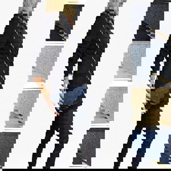 Paulo Due Envelope Glitter Tube Clutch Bag