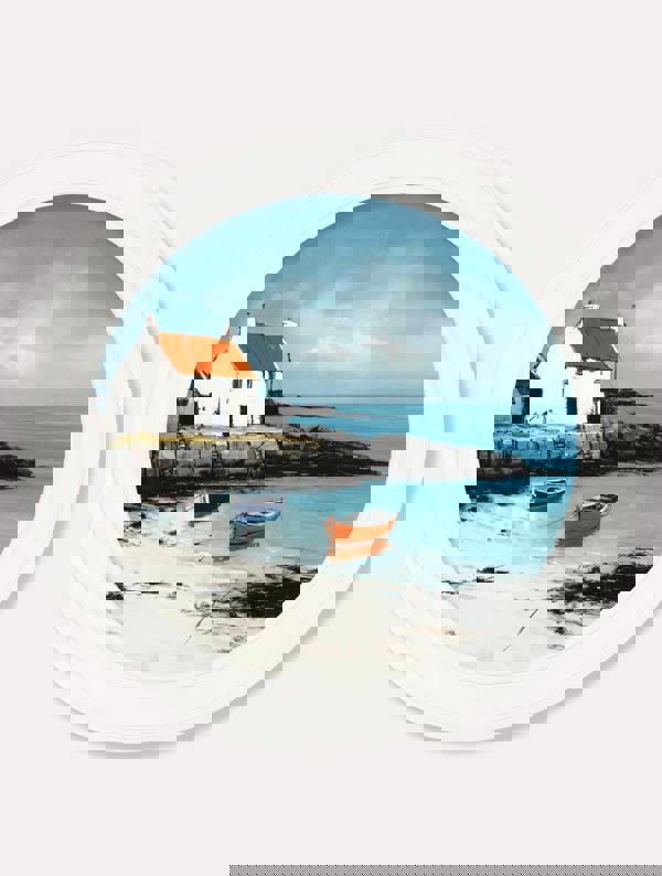 Exceptional Art The Coastal House - Oxford Strong White round frame