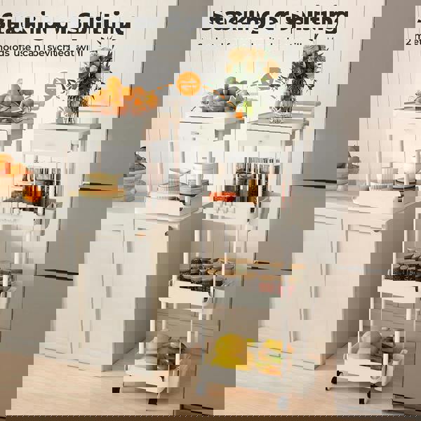 Levede 4 Tier Storage Trolley Cart on Wheels Kitchen Laundry Narrow Space Rack