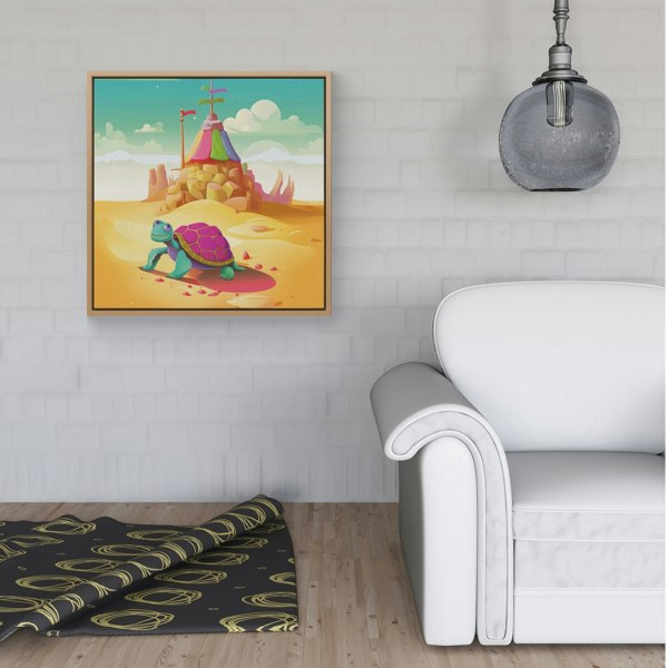 Warren Reed Turtle On A Beach Holiday Framed Canvas