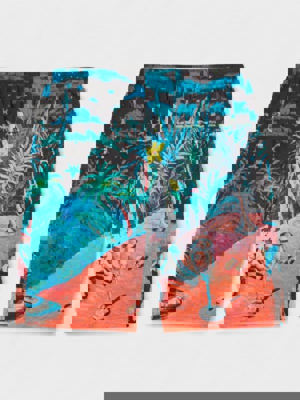 Palm Angels Oil On Canvas Long Swimshorts Multi - Supplied FashionPalm Angels