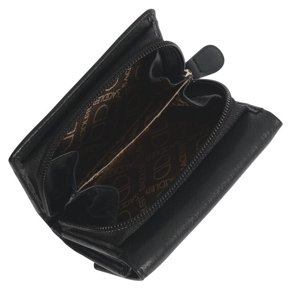 SADDLER CARLA Handmade Leather Compact Trifold Purse – RFID Protected | 5 Card Slots, ID Window & Zipped Coin Pocket | Gift Boxed