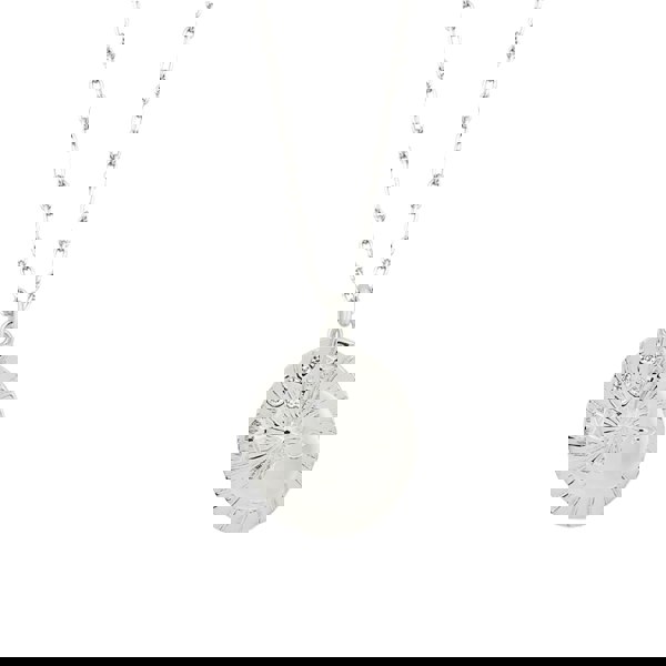 Spero London Moon Embossed Silhouette Sterling Silver Medal Necklace