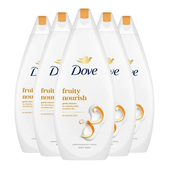 Dove Caring Bath Fruity Nourish Bath Wash 720ml With 0% Sulfate SLES, 5 Pack