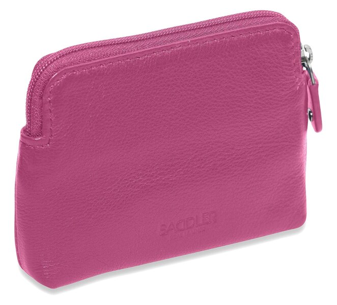 SADDLER Compact Leather Zip-Top Purse "Pia" – Handmade by Saddler | RFID Protected & Gift Boxed | Multi-Functional Card, Coin & Key Holder