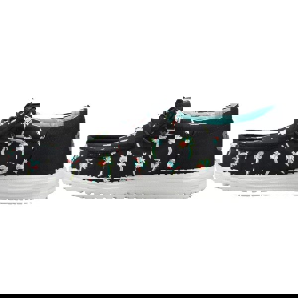 HEYDUDE Wally Funk Party Palm Cotton Men's Black/Multi Moccasins Shoes