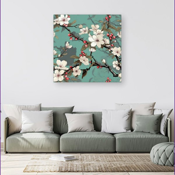 Warren Reed Pink Blossom Asian Design Canvas