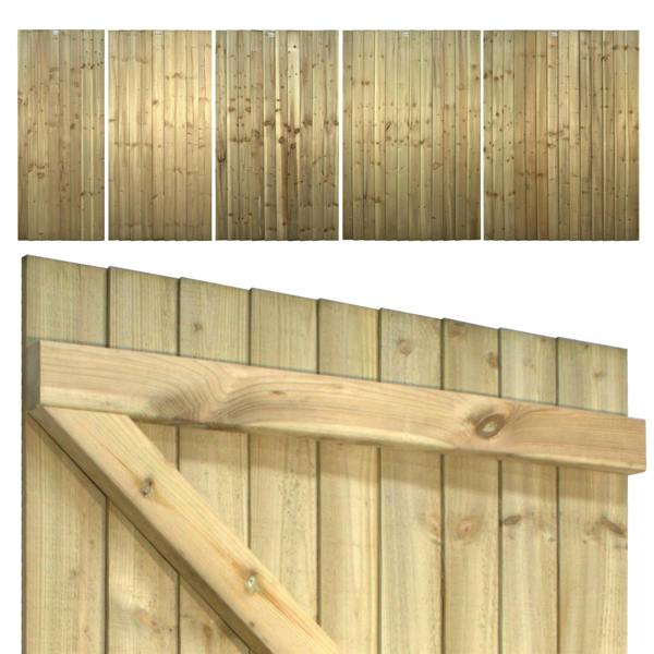 [rackhams variation] gate feather edge semi braced flat top [h.1800 x w.options] 1