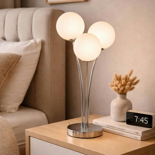 Pagazzi Lighting Jackson 3-Light Chrome Table Lamp