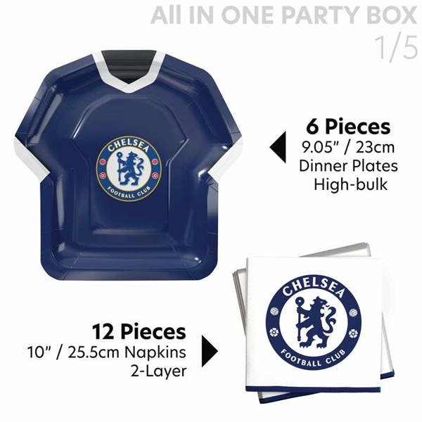 Chelsea FC All in One Party Box Set, Kitchen Accessories, Sports, Gift