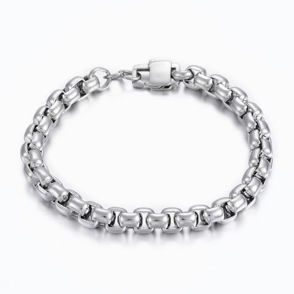 Aye Do Gifts Men's Silver Box Chain Bracelet