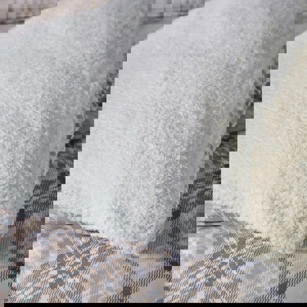Catherine Lansfield Cosy Sherpa Check Duvet Cover Set Natural