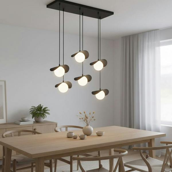 Emibig RITUAL Pendant lamp 6 x G9 Black with White Shade