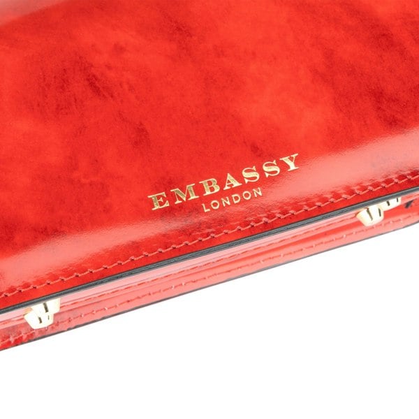 Embassy London Gazelle Mini - Red - Mini red leather bag in gold tone hardware with LED light