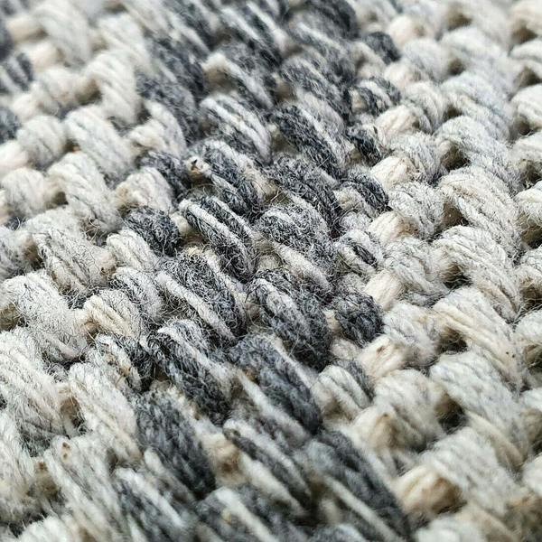 Runner Rug Geometric 100% Cotton Washable Woven Carpet Natural Diamond Patterned Mat - 75x300cm