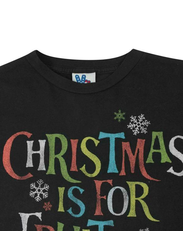 Junk Food Clothing Mens Black Christmas Text Short Sleeved T-Shirt