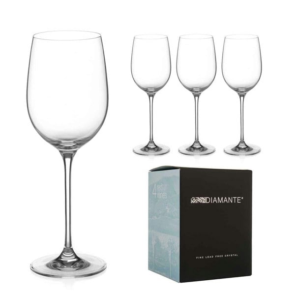 Diamante Moda Red Wine Glasses - Set of 6