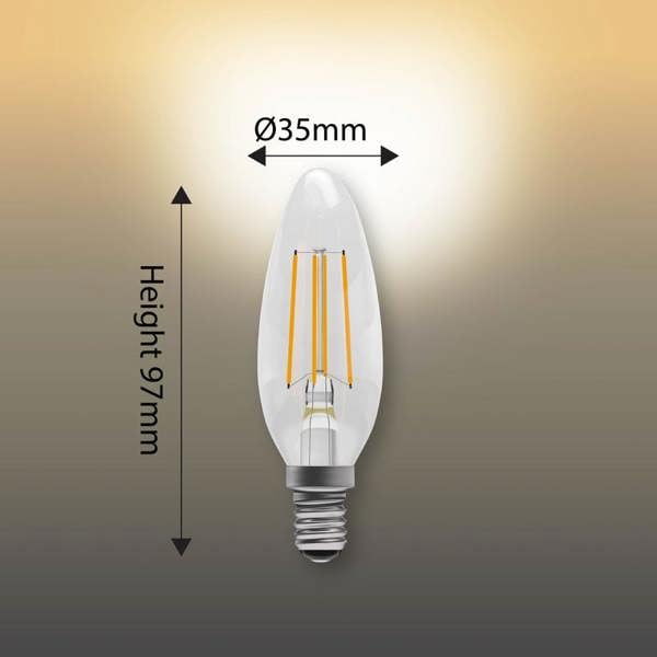 BELL Lighting E14 LED Filament Candle 4.5W Energy Saving Light Bulbs