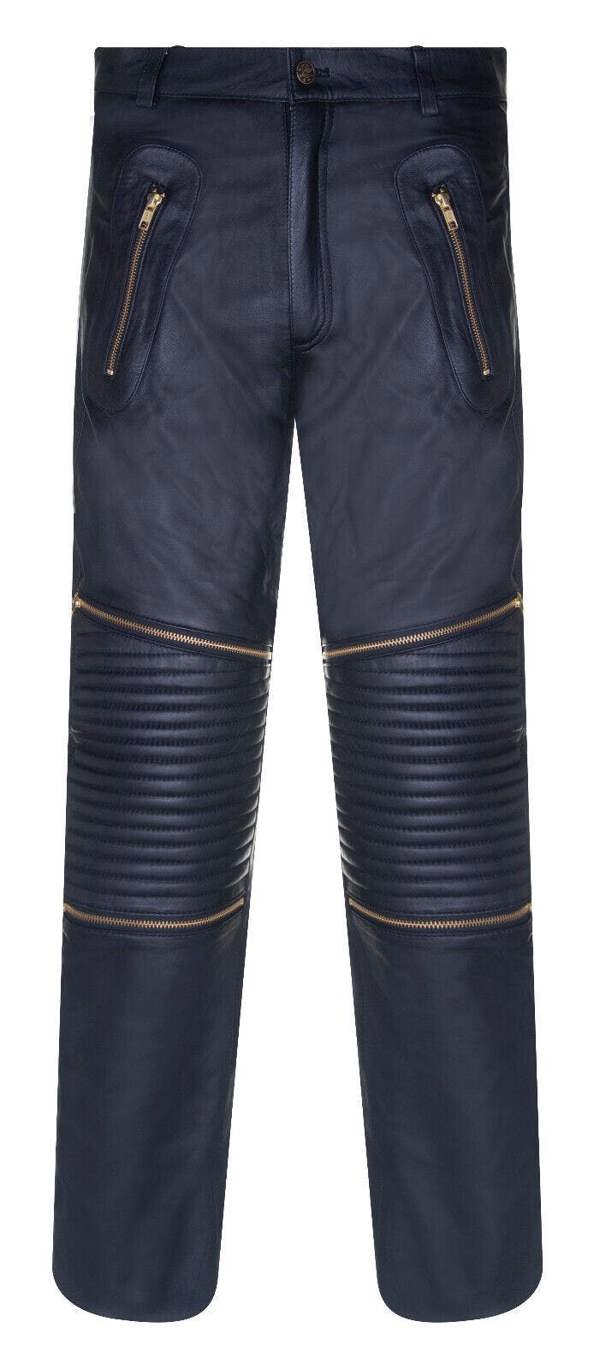 Infinity Leather Mens Leather Zip Jeans-Ancona
