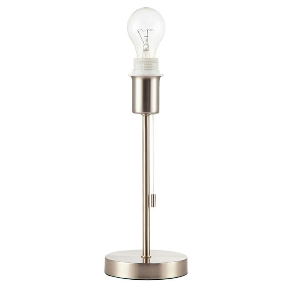 Traditional Table Lamp Base in Satin Nickel with Pull Cord Switch Image 5