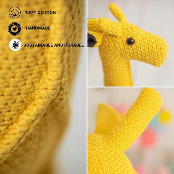 CROCHETTS Set of 2 cotton giraffe plush toys (Large + Mini) PLTY01LTM01