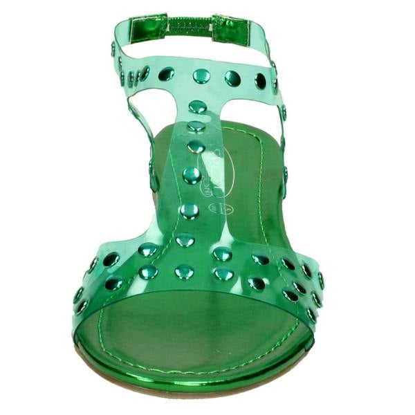 Spot On Ladies Spot On Flat Studded Jelly Sandal