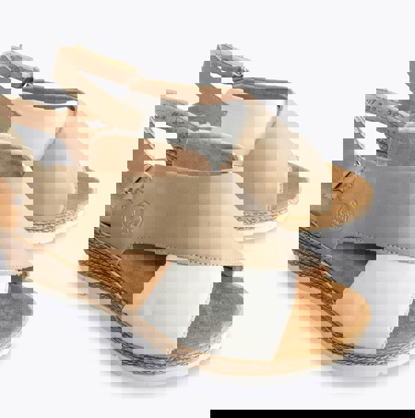 Rieker Wedged Womens Sandals - Beige (61975-62)