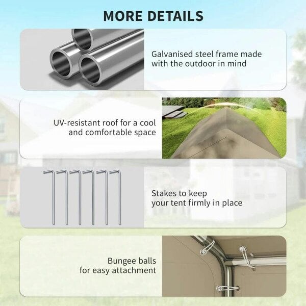 3 x 3 m Party Tent, Outdoor Canopy Tent Shelter with Removable Sidewalls, 4 Zipped Doors, for Parties, Wedding, Beige