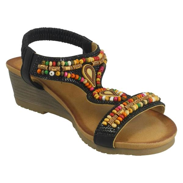 Savannah Ladies Savannah Wedge Heeled Sandals F12125