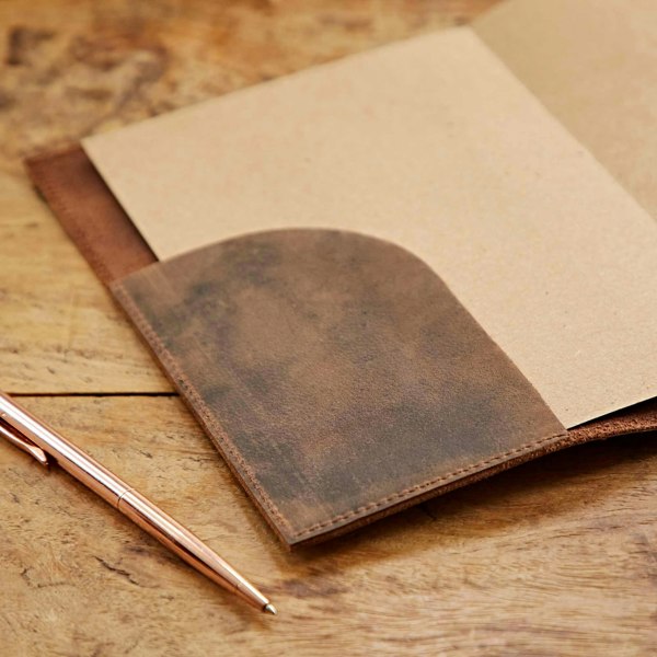 Personalised Heart Buffalo Leather Refillable Journal