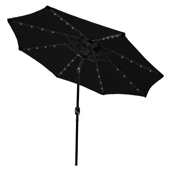 Monstershop Black 2.7m LED Tilt Parasol