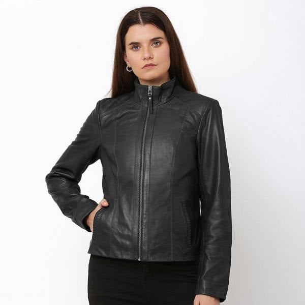 Women’s Black Leather Jacket Reilly 6156 -7