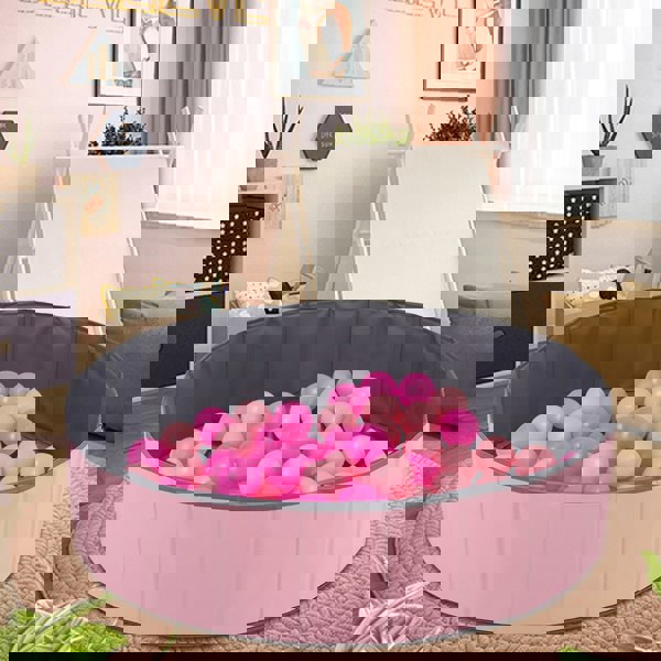 Livingandhome Joyful Playtime Pink Bubble Ball Pit for Kids