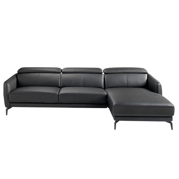 Angel Cerdá Corner sofa in black leather 6040/6041