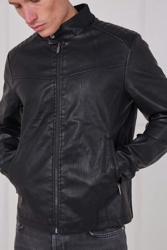 Men's PU Leather Zip Jacket