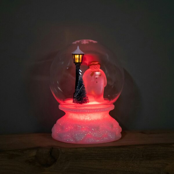 Samuel Alexander 12cm Battery Operated Light up Christmas Snow Globe with The Snowman & Multi-Coloured LEDs
