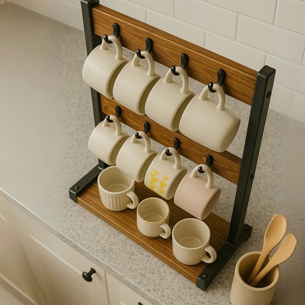 BMBO Industrial Mug Holder Stand For Countertop