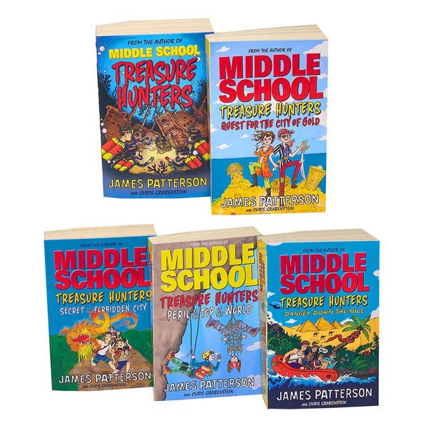 James Patterson Middle School Treasure Hunters 5 Books Collection Set