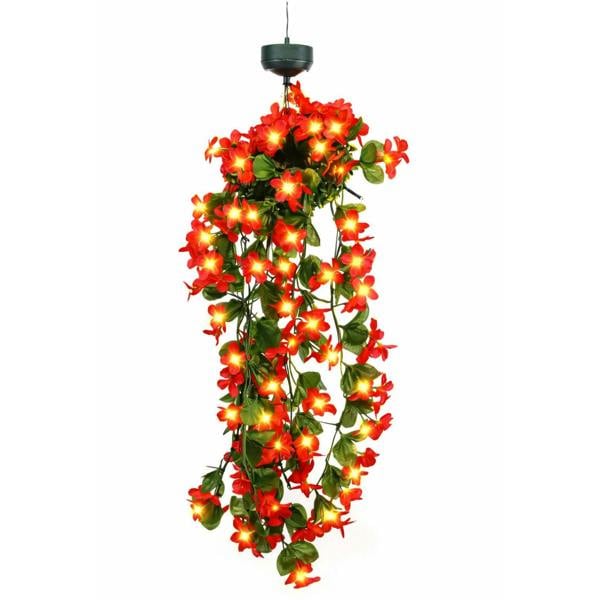Gardenwize Solar Hanging Lights – Pink Primrose Flower 30 LED Garden Lights