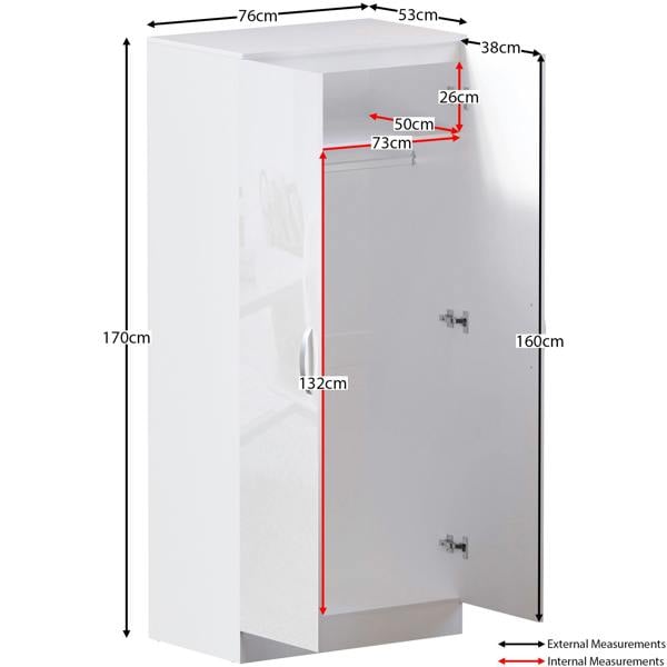 Vida Designs Hulio 2 Door Wardrobe