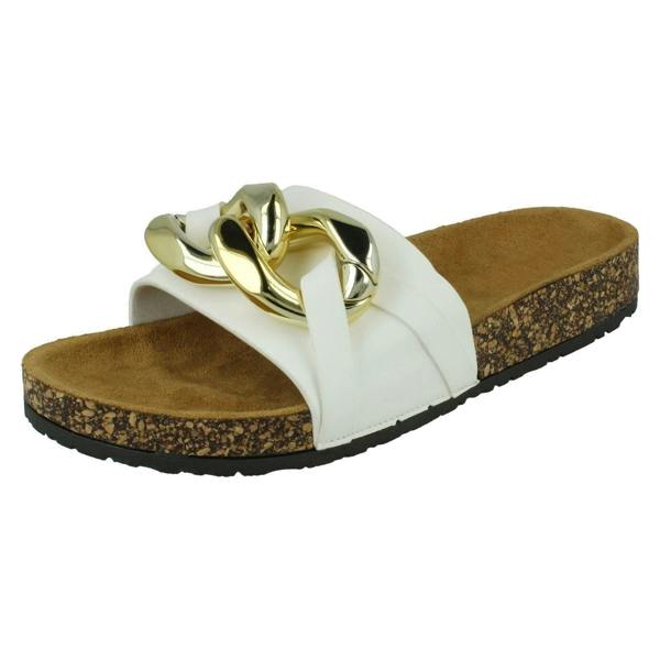Spot On Ladies Spot On Chain Design Mules F00393