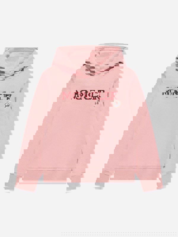 Moncler Enfant Girls Logo Hoodie in Pink