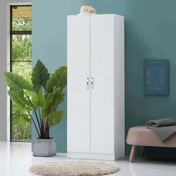 Modern 2 Door Double Wardrobe with Hanging Rail – Bedroom Storage