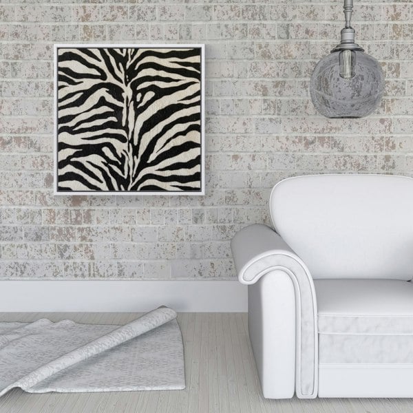 Warren Reed White Tiger Print Framed Canvas