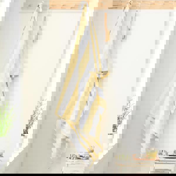 Bianca Reversible Stripe Cotton Jacquard Towel Yellow