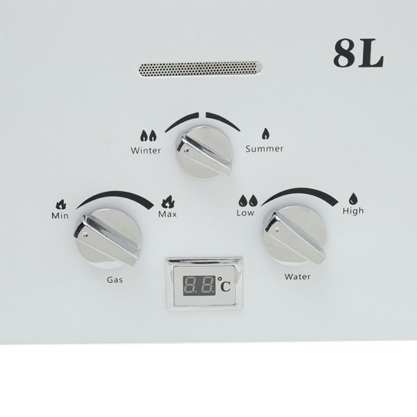 Living and Home 8L 16KW Outdoor Instant Gas Water Heater with Shower Head