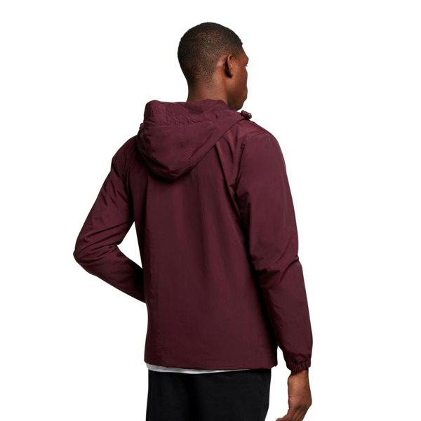 Lyle & Scott Branded Hooded Short Lightweight Jacket - Burgundy