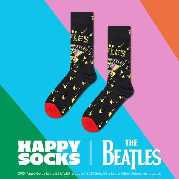 Happy Socks - The Beatles Magical Mystery Tour Socks, Black - Boxers - and - Briefs.net