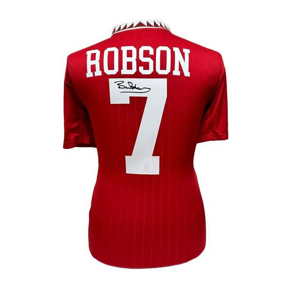 Unbranded Bryan Robson signed Manchester United Home shirt — Framed