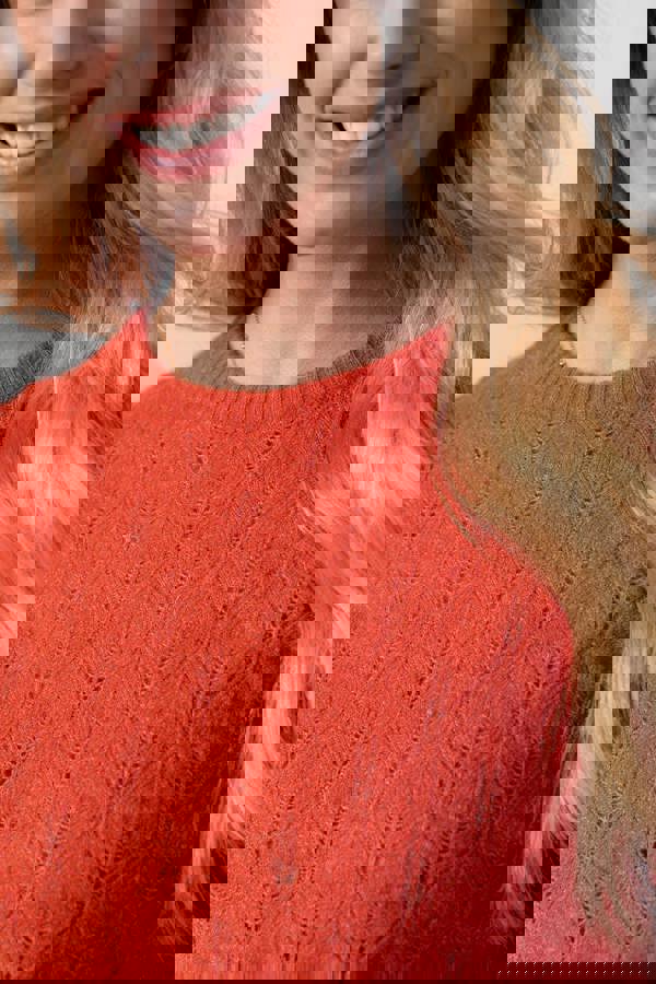 Lily & Me Harefield Pointelle Knit Jumper Red